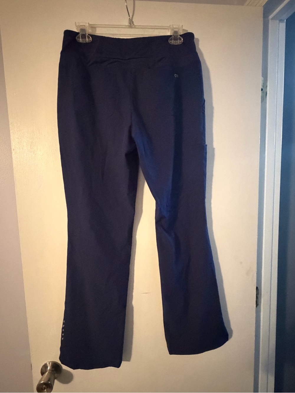 Women's Navy Drawstring Scrub Pants - Picture 2 of 3